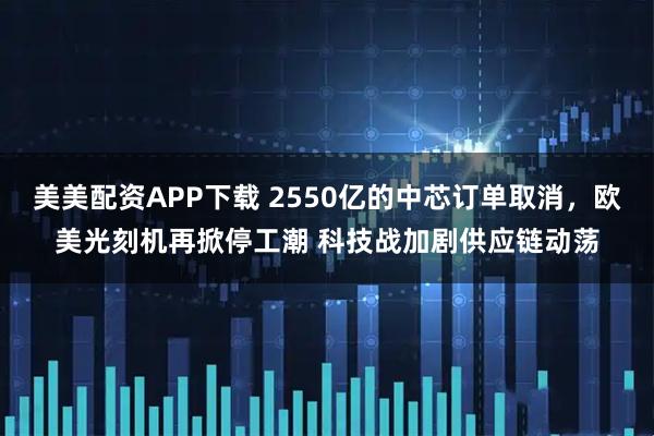 美美配资APP下载 2550亿的中芯订单取消，欧美光刻机再掀停工潮 科技战加剧供应链动荡
